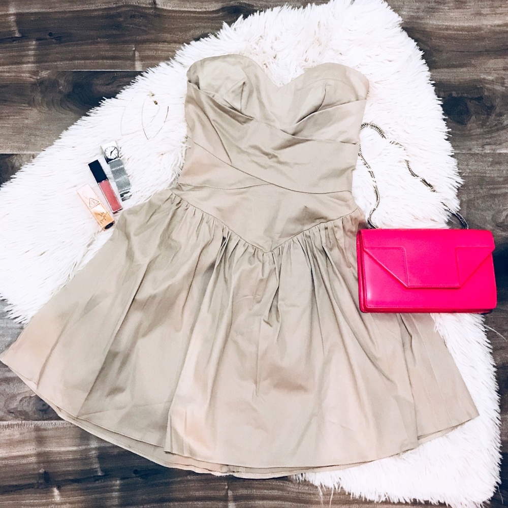 ASOS Nude Heart Neck Flare A Line Dress